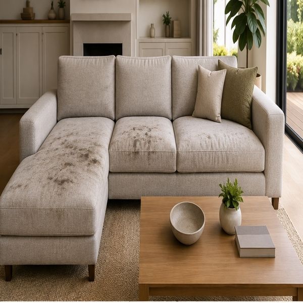 Sofa before upholstery cleaning in Southbank